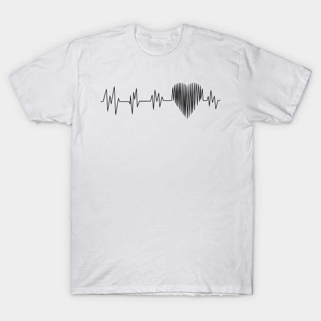 ECG Heart Rate | Shaped Heart | Heart Beat T-Shirt by cocoCabot